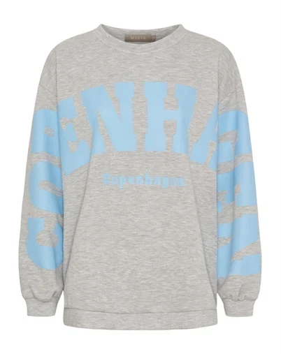 Marta du Chateau - MDChibiscus Sweatshirt - Grey/ Skyblue